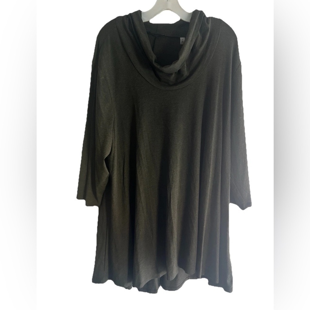 NWT Tahari Cowl Neck Tunic Womens 3X Hi-Low Flowy Soft Stretchy Top